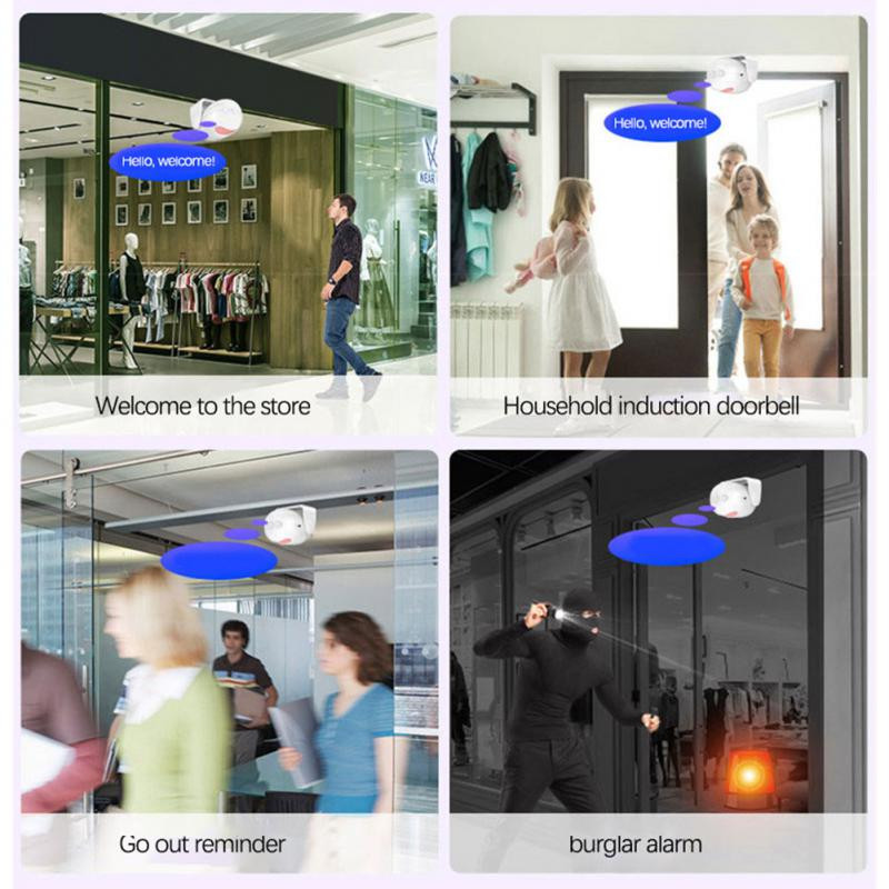 CORUI M12 Store Senzor Soneria Senzor de bun venit PIR Detector de mișcare Detector de alarmă de securitate Alarma de bun venit cu infraroșu