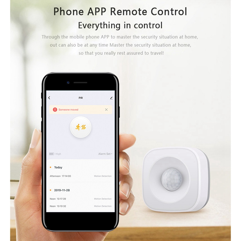 Senzor PIR de mișcare Tuya Zigbee Senzor Detector Senzor Smart Life APP Sistem wireless de securitate la domiciliu Detectare mișcare a corpului uman