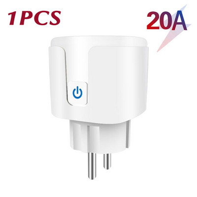 AXUS Tuya WiFi Smart Plug 16A/20A Priză inteligentă UE cu funcție de monitorizare a puterii, funcție de sincronizare, control vocal, suport Alexa Google Home