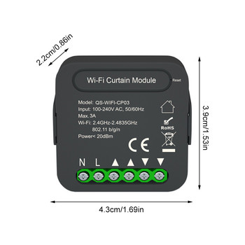 Wifi BLE Dual Mode Rolling Shutter Timer Διακόπτης ρελέ με χρονοδιακόπτη WiFi Διακόπτης ρολών WiFi Έλεγχος εφαρμογής με γκράφιτι Alexa Google