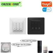 220V Tuya WiFi intelligens nyomógomb függönykapcsolóhoz, redőnyökhöz Távirányító motoros motor, Alexa Google Home