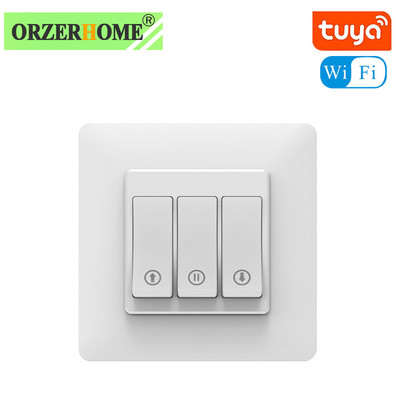 220V Tuya WiFi intelligens nyomógomb függönykapcsolóhoz, redőnyökhöz Távirányító motoros motor, Alexa Google Home