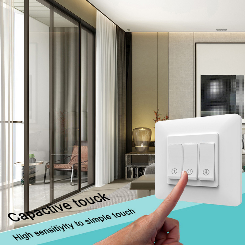 220V Tuya WiFi intelligens nyomógomb függönykapcsolóhoz, redőnyökhöz Távirányító motoros motor, Alexa Google Home