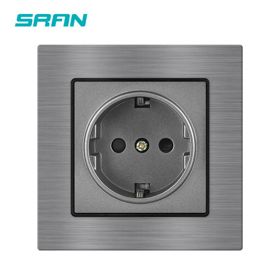 SRAN Europski standard električnih utičnica, ploča od aluminijske legure 82*82mm, 220v 16A zidna utičnica eu za kućanske aparate