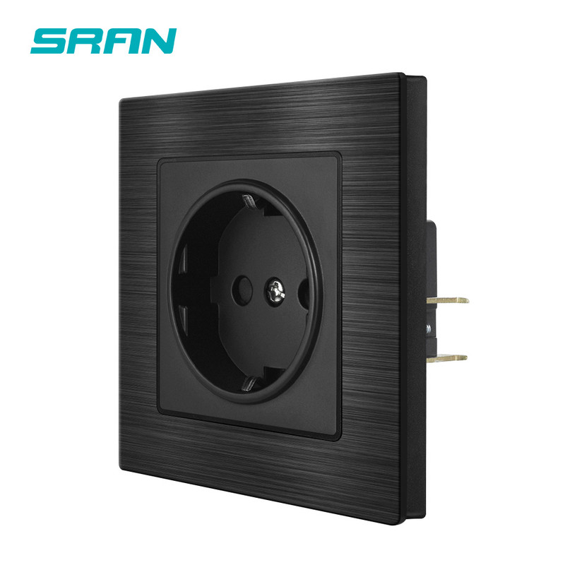 SRAN Europski standard električnih utičnica, ploča od aluminijske legure 82*82mm, 220v 16A zidna utičnica eu za kućanske aparate