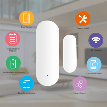 Αισθητήρας παραθύρου ZigBee Smart Door Συναγερμός Μαγνητικό Σύστημα Ασφάλειας Οικιακής Πόρτας Ανοιχτό Ειδοποίηση APP Τηλεχειριστήριο για Κατάστημα Διαμερισμάτων Γκαράζ