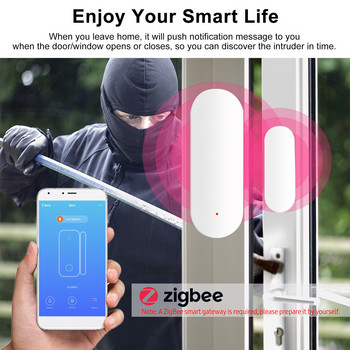 Αισθητήρας παραθύρου ZigBee Smart Door Συναγερμός Μαγνητικό Σύστημα Ασφάλειας Οικιακής Πόρτας Ανοιχτό Ειδοποίηση APP Τηλεχειριστήριο για Κατάστημα Διαμερισμάτων Γκαράζ