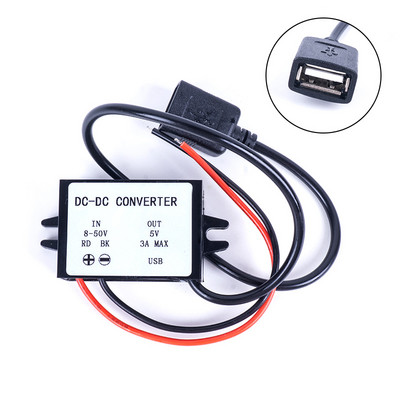 Átalakító DC 12V 24V 36V 48V (8V-50V) - 5V 3A USB Micro Mini USB Step Down Konverterek Feszültségszabályozó DC teljesítmény átalakítók