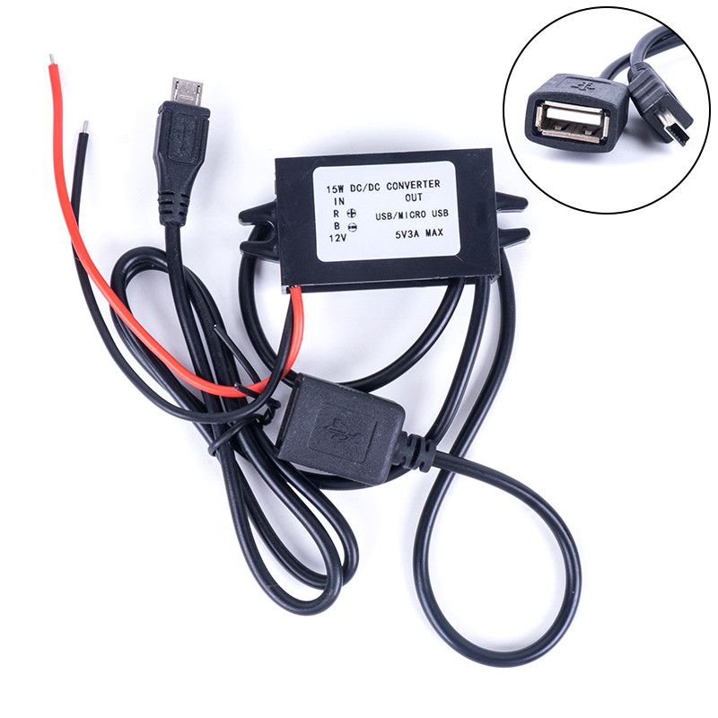 Konverter DC 12V 24V 36V 48V (8V-50V) kuni 5V 3A USB Micro Mini USB astmeline muundurid pingeregulaator alalisvoolu muundurid