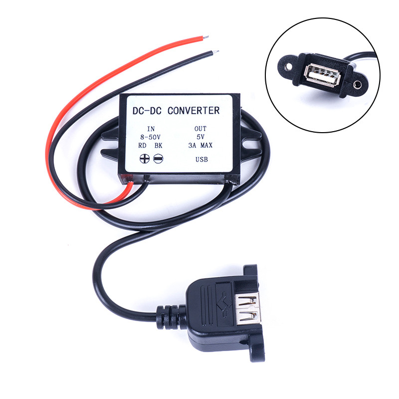Konverter DC 12V 24V 36V 48V (8V-50V) kuni 5V 3A USB Micro Mini USB astmeline muundurid pingeregulaator alalisvoolu muundurid