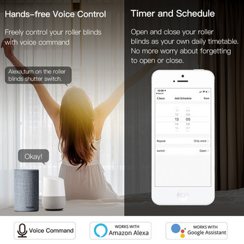 Tuya Smart Life WiFi RF433 Έξυπνος διακόπτης κουρτινών με τηλεχειριστήριο για αντηλιακό ηλεκτρικό ρολό Google Home Alexa Smart Home