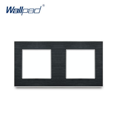 DIY Čierna kovová zásuvka EU UK USB Human IR spínač Elektrická zásuvka Brúsený hliníkový rám Moduler Key Nástenná podložka S6