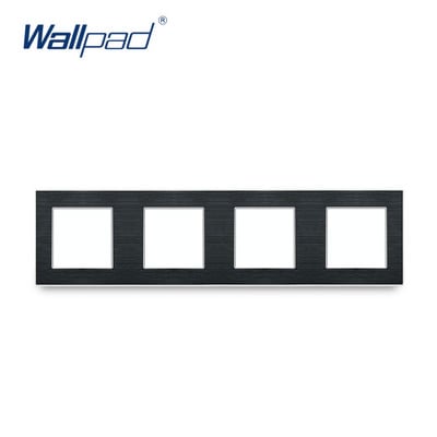 DIY Čierna kovová zásuvka EU UK USB Human IR spínač Elektrická zásuvka Brúsený hliníkový rám Moduler Key Nástenná podložka S6