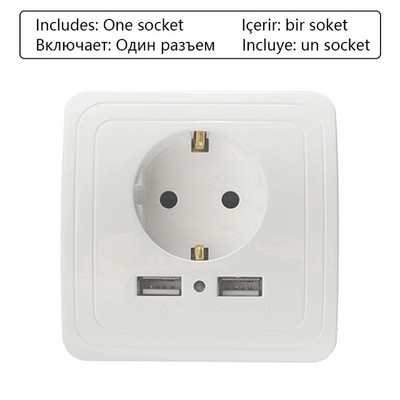 Minitiger Smart Home 2A dupla USB portos fali töltő adapter töltő aljzat usb fali adapterrel EU dugós aljzat konnektor