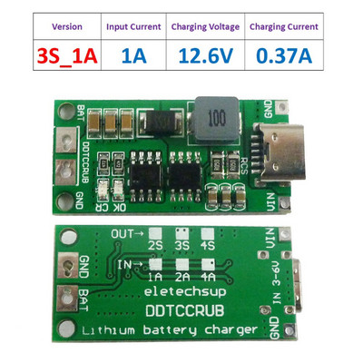 2S 3S 4S Type-C kuni 8,4 V 12,6 V 16,8 V Step-Up Boost LiPo polümeeri liitiumioonlaadija moodul 7,4 V 11,1 V 14,8 V 18650 liitiumaku jaoks