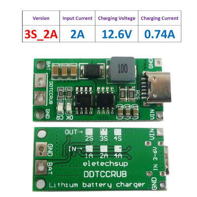 2S 3S 4S Type-C kuni 8,4 V 12,6 V 16,8 V Step-Up Boost LiPo polümeeri liitiumioonlaadija moodul 7,4 V 11,1 V 14,8 V 18650 liitiumaku jaoks