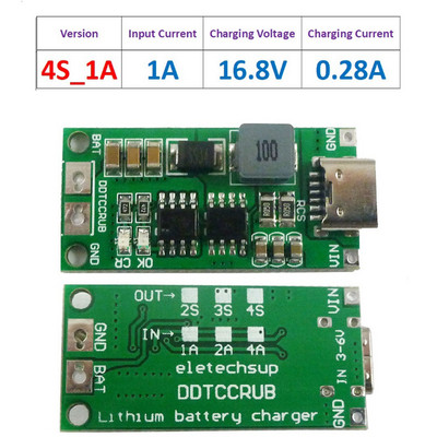 2S 3S 4S Type-C kuni 8,4 V 12,6 V 16,8 V Step-Up Boost LiPo polümeeri liitiumioonlaadija moodul 7,4 V 11,1 V 14,8 V 18650 liitiumaku jaoks