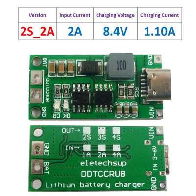 2S 3S 4S Type-C kuni 8,4 V 12,6 V 16,8 V Step-Up Boost LiPo polümeeri liitiumioonlaadija moodul 7,4 V 11,1 V 14,8 V 18650 liitiumaku jaoks
