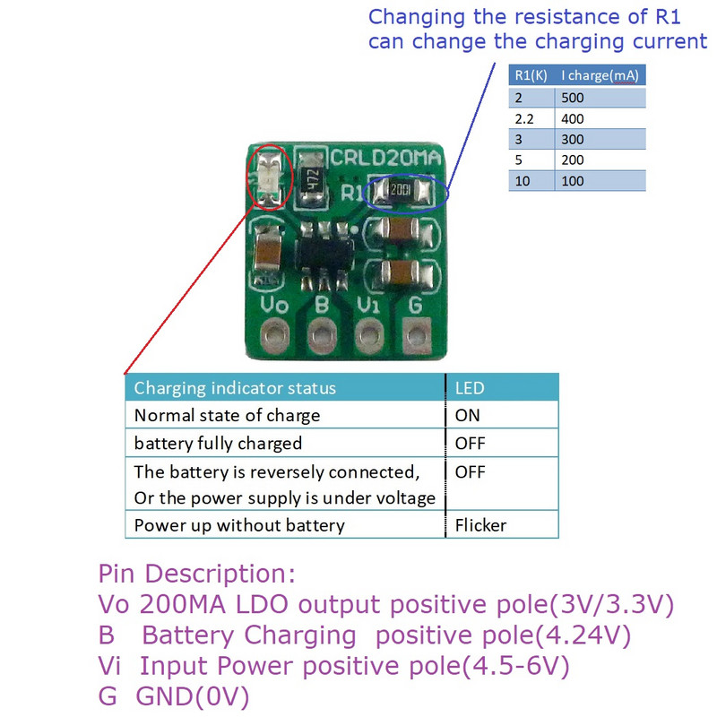 Automatikus töltő kisütő modul DC 5 V–4,2 V akkumulátortöltő és DC 3,7 V 3,8 V–3,3 V 3 V LDO átalakító 18650 Li-Ion Li-Poly