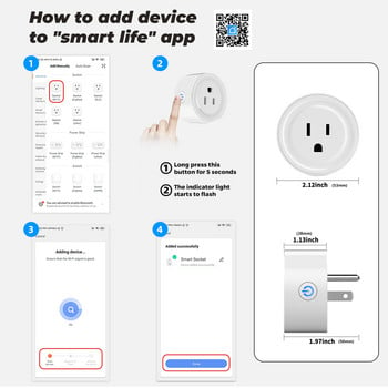 20A Tuya Smart Wifi Plug Πρίζα ασύρματου ελέγχου ΗΠΑ με λειτουργία χρονοδιακόπτη παρακολούθησης ενέργειας Λειτουργεί με την Alexa Google Home