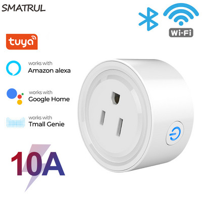 20A Tuya Smart Wifi spraudnis ASV bezvadu vadības ligzda ar enerģijas uzraudzības taimera funkciju darbojas ar Alexa Google Home