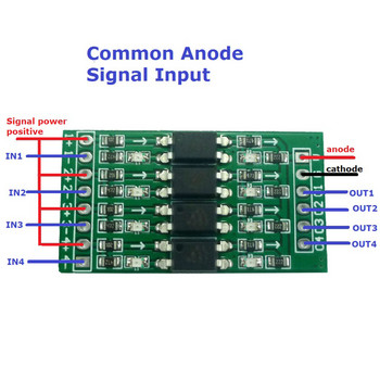 Μονάδα μετατροπής 4 καναλιών 3,3V 5V 12V Digital Logic Level PNP/NPN σε NPN Optical Isolation Board