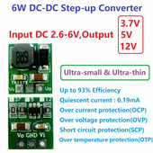 6W Ultra-mic și ultra-subțire Convertor DC-DC Step-up 2.6-6V la 3.7V 5V 12V Modulul de reglare de creștere a tensiunii