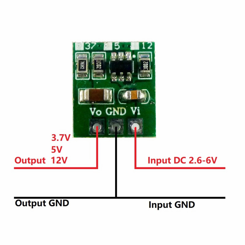 6W Ultra-mic și ultra-subțire Convertor DC-DC Step-up 2.6-6V la 3.7V 5V 12V Modulul de reglare de creștere a tensiunii