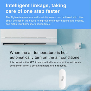 A50I 2X Tuya Zigbee Сензор за температура и влажност Детектор за интелигентен дом Поддръжка на интелигентно свързване Alexa Google Assistant