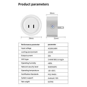 ZigBee Tuya WiFi Smart Socket JP 10A щепсел за мобилен телефон Дистанционно гласово управление Функция за обратно отброяване на времето за Alexa Google Home