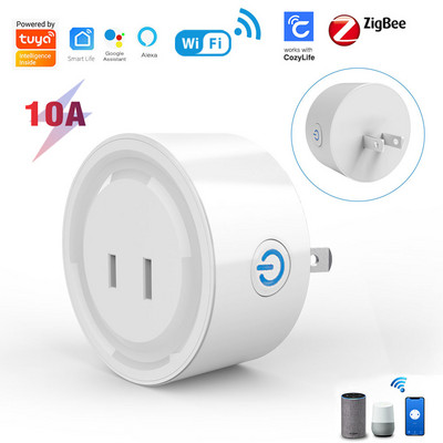 ZigBee Tuya WiFi Smart Socket JP 10A щепсел за мобилен телефон Дистанционно гласово управление Функция за обратно отброяване на времето за Alexa Google Home