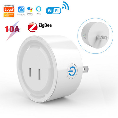 ZigBee Tuya WiFi intelligens aljzat JP 10A dugó mobiltelefon távirányító hangvezérlés időzítés visszaszámláló funkció az Alexa Google Home számára