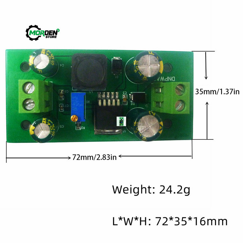 3A DIN-liistuga kinnitus DC-DC Alandava muunduri pingeregulaatori moodul 3,3 V 3,7 V 5 V 6 V 9 V 12 V 24 V PLC elektrilise tööriistakomplekti jaoks