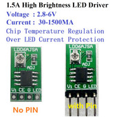 DC 3-6V 30-1500mA Podesivi LED drajver PWM kontroler DC-DC pretvarač konstantne struje