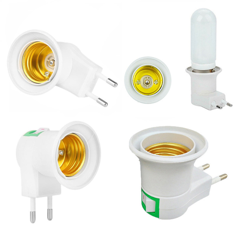 E27 220V 6A LED Priză Masculină La Suport de priză UE/SUA Adaptor pentru bec Convertor ON/OFF pentru bec Edison E27 Fitinguri pentru lămpi