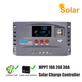 Controler de încărcare solară MPPT 10A 20A 30A Controler de panou de încărcare USB dublu Regulator 12v 24v pentru litiu Lifepo4 gel plumb acid
