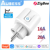 Aubess 16/20A EU Smart Socket Zigbee Έξυπνη πρίζα Λειτουργία χρονισμού φωνητικού ελέγχου Smart Life APP Τηλεχειριστήριο Έξυπνες πρίζες