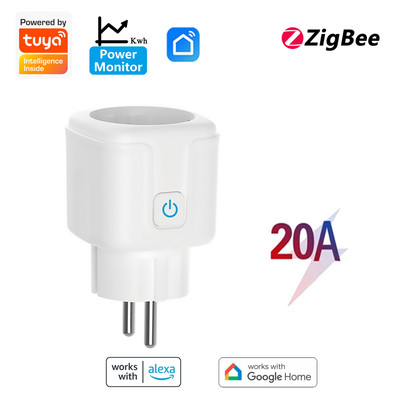 Aubess 16/20A EU Smart Socket Zigbee Έξυπνη πρίζα Λειτουργία χρονισμού φωνητικού ελέγχου Smart Life APP Τηλεχειριστήριο Έξυπνες πρίζες