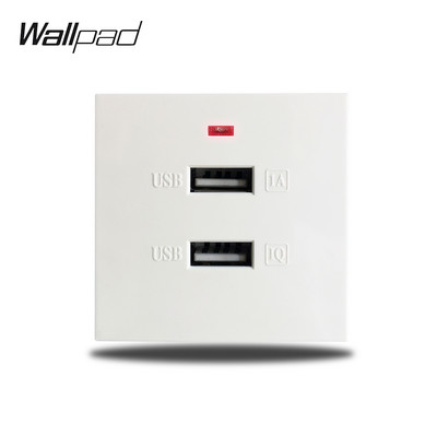 Wallpad S6 Panou alb periat UE Franceză Priză de perete universală Încărcător USB Date Module TV CAT6 Combinație DIY