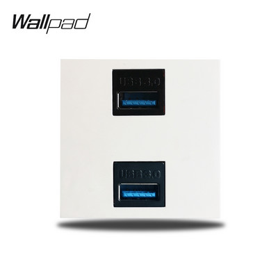 Wallpad S6 Panou alb periat UE Franceză Priză de perete universală Încărcător USB Date Module TV CAT6 Combinație DIY