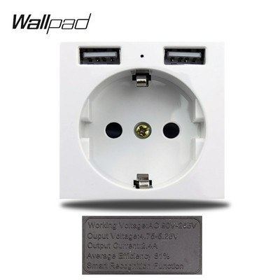 Wallpad S6 Panou alb periat UE Franceză Priză de perete universală Încărcător USB Date Module TV CAT6 Combinație DIY