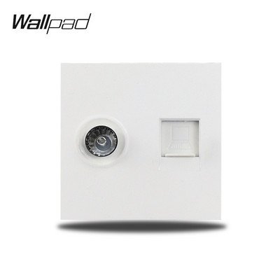 Wallpad S6 Panou alb periat UE Franceză Priză de perete universală Încărcător USB Date Module TV CAT6 Combinație DIY