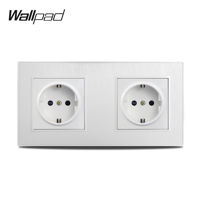 Wallpad S6 Panou alb periat UE Franceză Priză de perete universală Încărcător USB Date Module TV CAT6 Combinație DIY