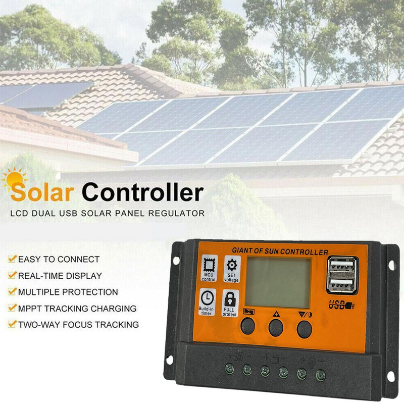 MPPT Solar Charge Charge Controller 10-100A Auto Focus Tracking Akkumulátor Napelem Szabályozó Szabályozó Napelemes Töltés Solar Pa O0T7