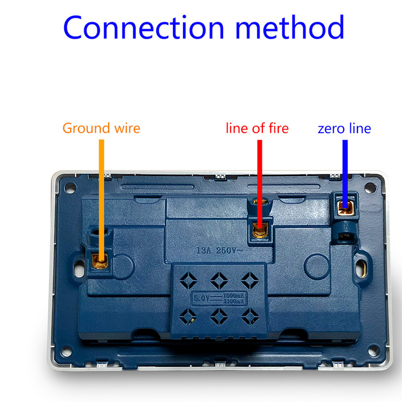 Delviz International priză universală cu două 5 găuri Priză de perete dreptunghiulară Comandă întrerupător Cu lumină Standard UE 13A Priză
