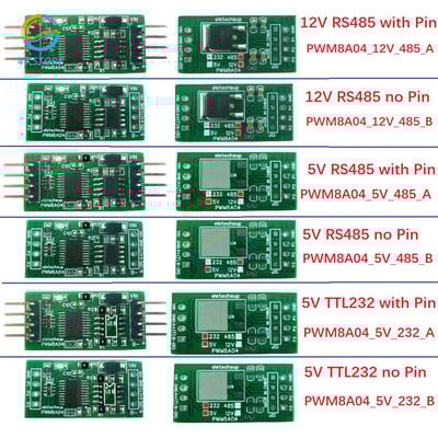 RS485 5V 12V 3Ch 1Hz-20kHz töötsükli sagedusega reguleeritav PWM ruutlaine impulsi generaator UART RS232 RS485 siini Modbus RTU plaat