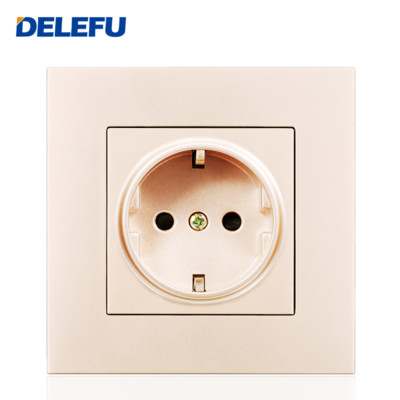 Német EU aljzat fali típusú dupla USB mobiltelefon tápcsatlakozó 2,1 A háztartási szoba aljzat AC 110 V 250 V 16 A 86 mm-es arany aljzat