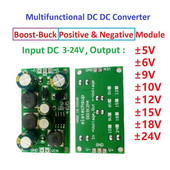 Modul convertizor DC-DC 2 în 1 8W Boost-Buck Placă de reglare a tensiunii de ieșire duală 3-24V la 5V 6V 9V 10V 12V 15V 18V 24V Convertor