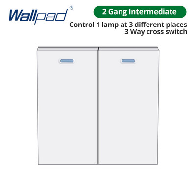 Wallpad Panou de sticlă albă Comutator de lumină de perete Doar cheie funcție DIY Combinație gratuită 52*52mm 1 2 3 4 5 Cadru multiplu