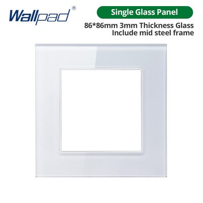 Wallpad Panou de sticlă albă Comutator de lumină de perete Doar cheie funcție DIY Combinație gratuită 52*52mm 1 2 3 4 5 Cadru multiplu